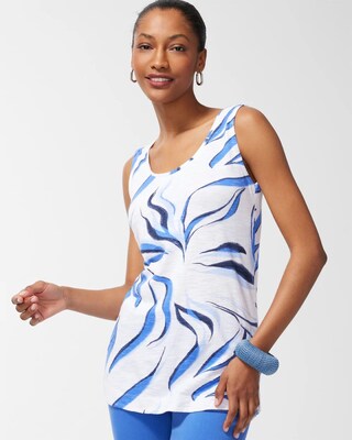 Leaf Print Sleeveless Tunic