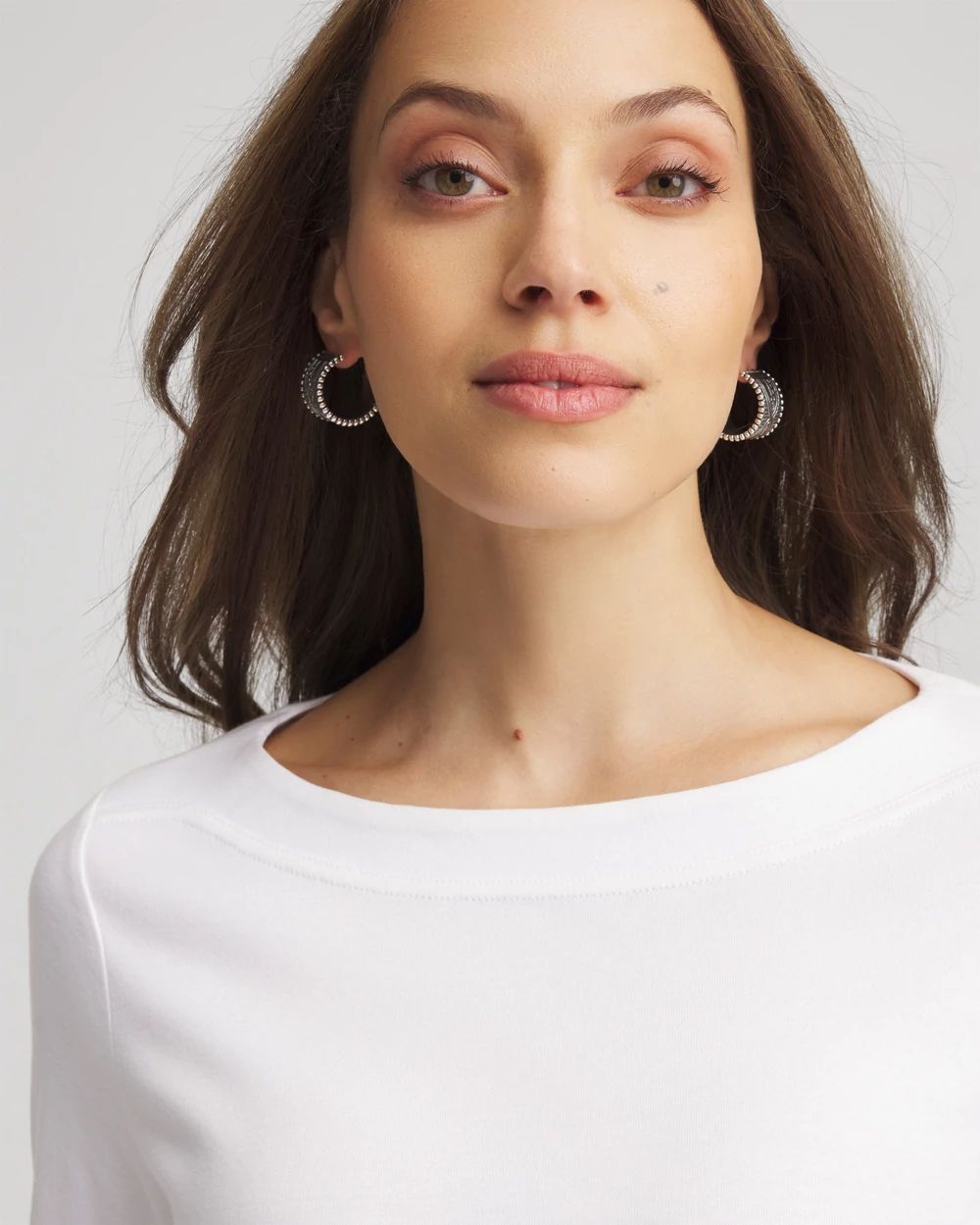 Stretch Cotton Boatneck Tunic