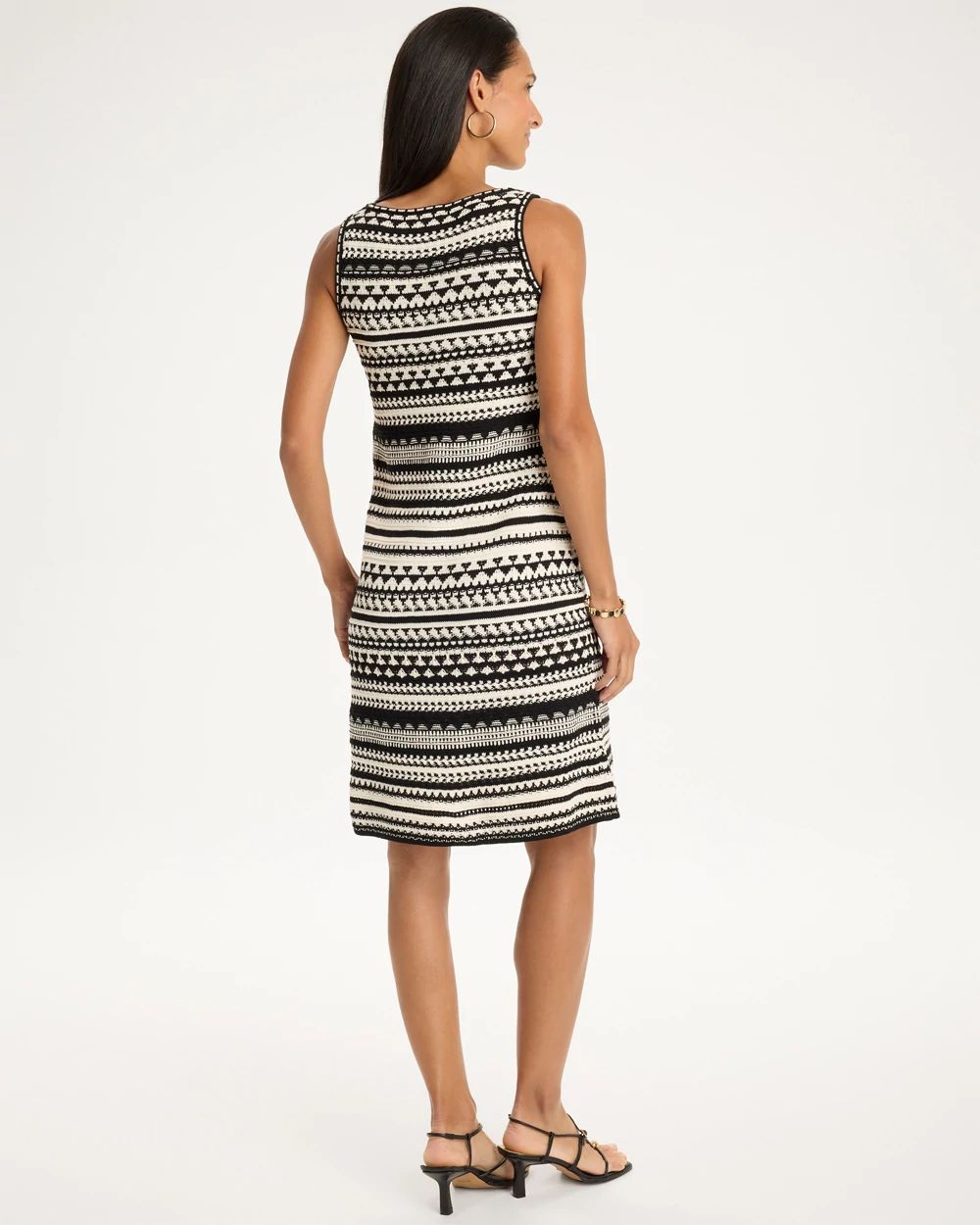 Cotton-Blend Knit Sweater Dress click to view larger image.