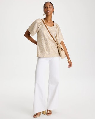 Cotton Foiled Shirred Tee click to view larger image.