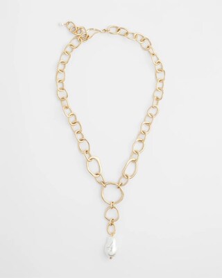 Faux Pearl Adjustable Necklace