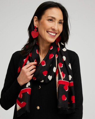 Dot Print Oblong Scarf