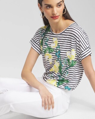 Zenergy® Scoop Neck Floral Tee
