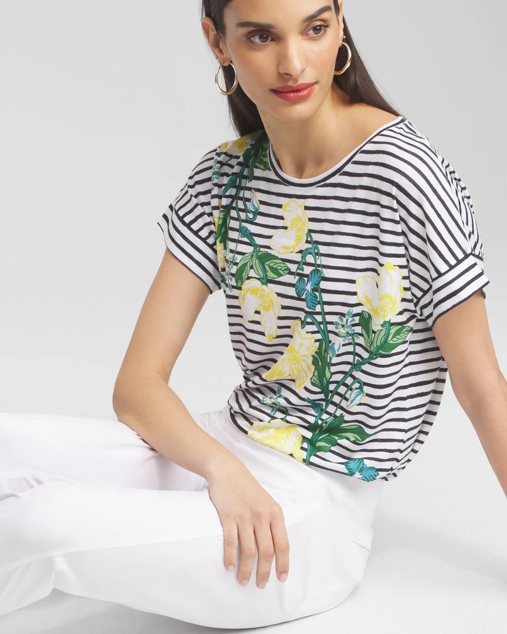 Zenergy® Scoop Neck Floral Tee