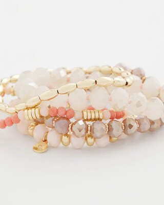 Pink Stretch Set of Five Bracelets click to view larger image.