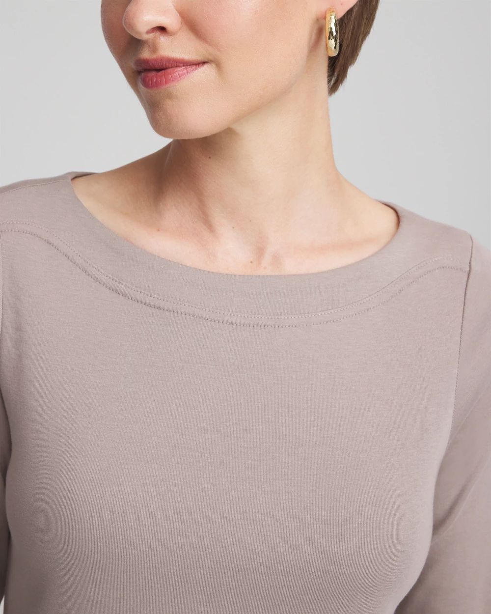 Stretch Cotton Boatneck Tunic click to view larger image.