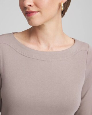 Stretch Cotton Boatneck Tunic click to view larger image.