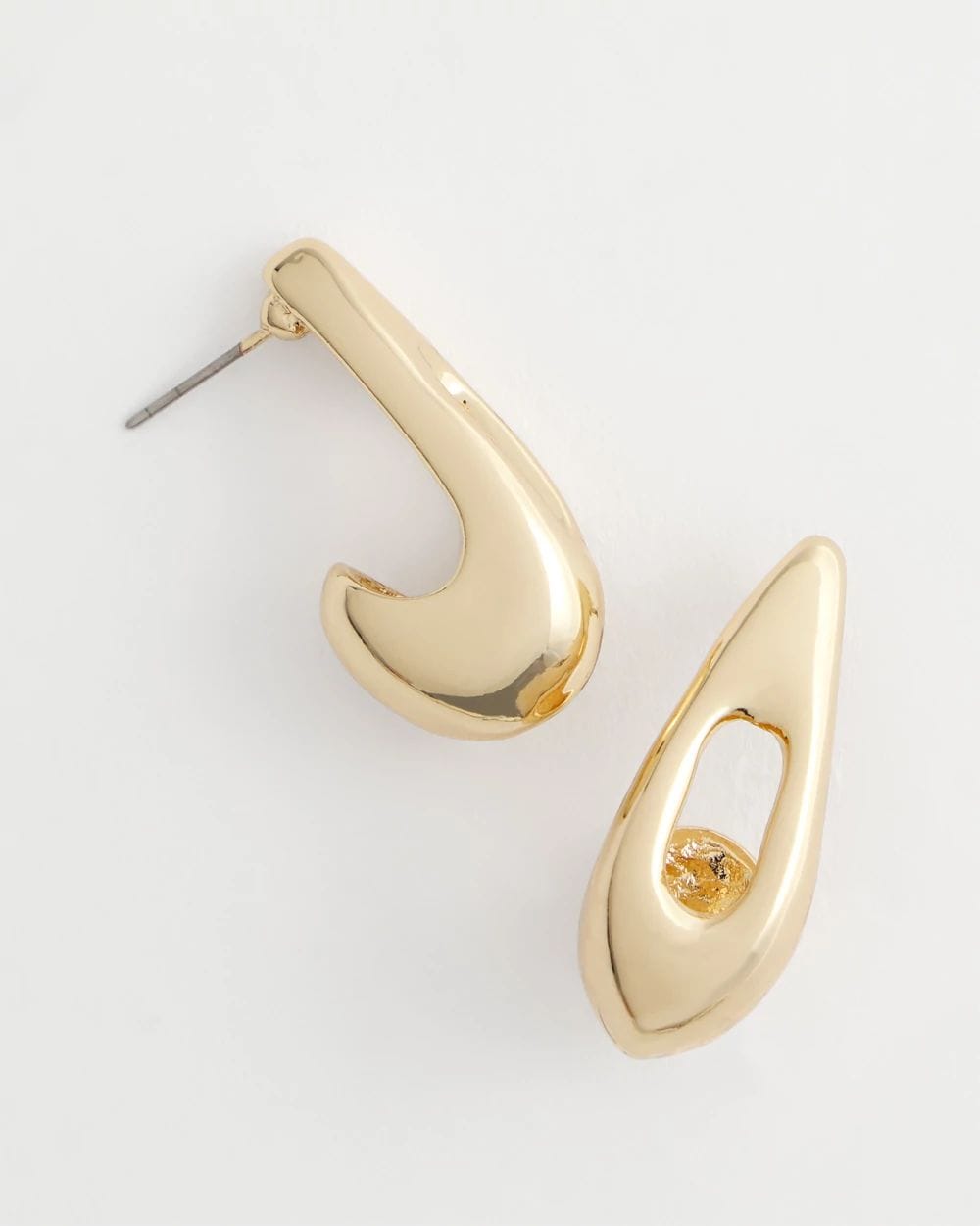Gold Puff Hoop Earrings