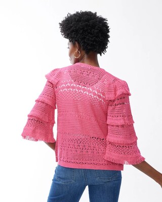 Tiered Fringe Sleeve Cardigan