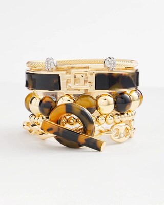 Chico's Click Faux Tort Bangle Bracelet