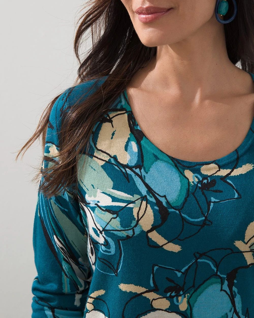 Spun Rayon Wildflower Pullover Sweater