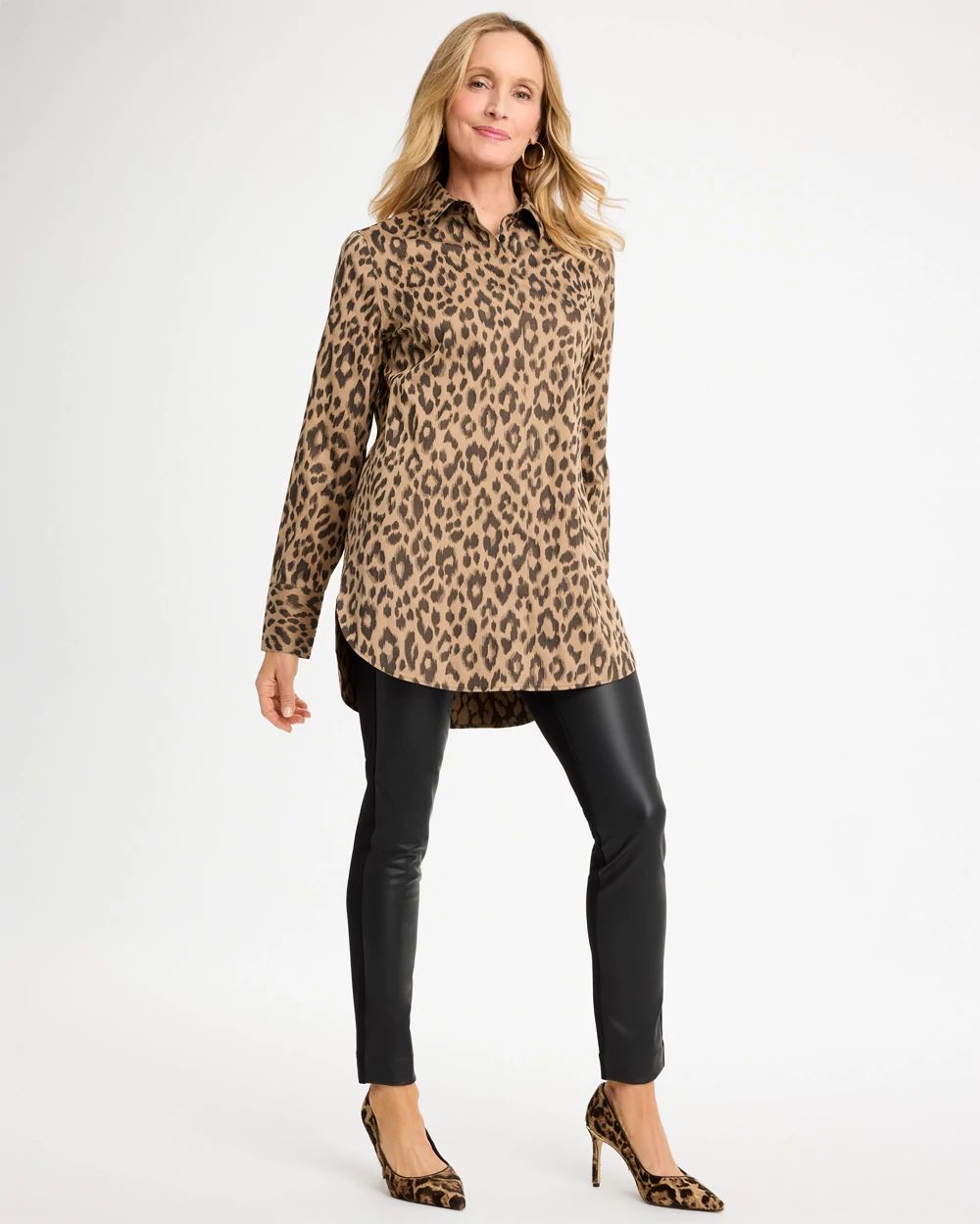 No Iron™ Stretch Animal Jacquard Tunic click to view larger image.