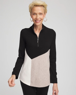 Zenergy® Luxe Colorblock Half-Zip Pullover