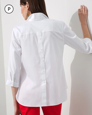 Petite No Iron Button Back Tunic