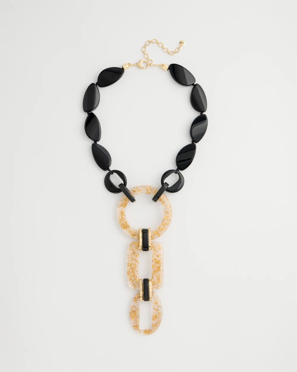 Adjustable Chic Black Resin Y-Necklace