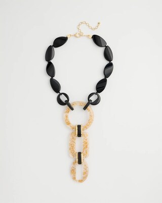 Adjustable Chic Black Resin Y-Necklace