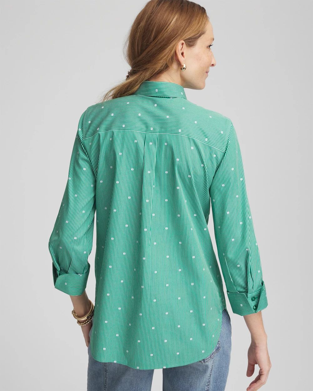 No Iron™ Dot Stripe Shirt click to view larger image.