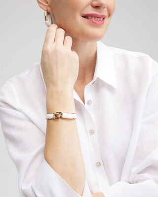 White Chico's Click Bangle