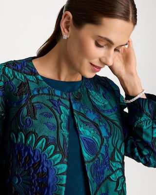 Travelers™ Collection Paisley Floral Jacquard Jacket click to view larger image.