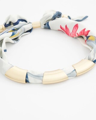 Adjustable Satin Scarf Necklace