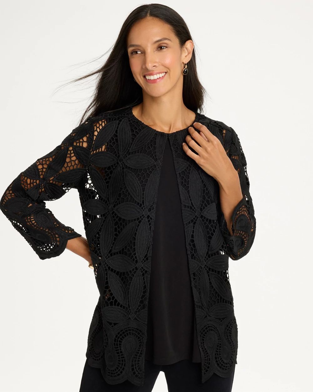Travelers™ Collection Macramé Lace Jacket
