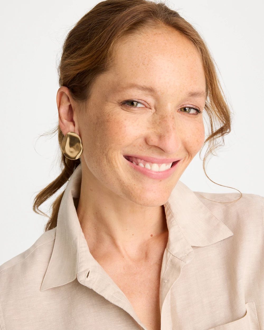 Golden Stud Earrings