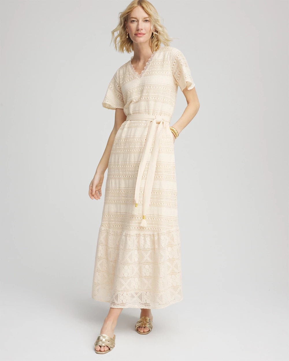 Petite Crochet-Lace Maxi Dress | Chico's Petite Crochet-Lace Maxi Dress | Chico's