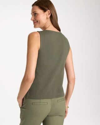 Knit Gauze Tank click to view larger image.