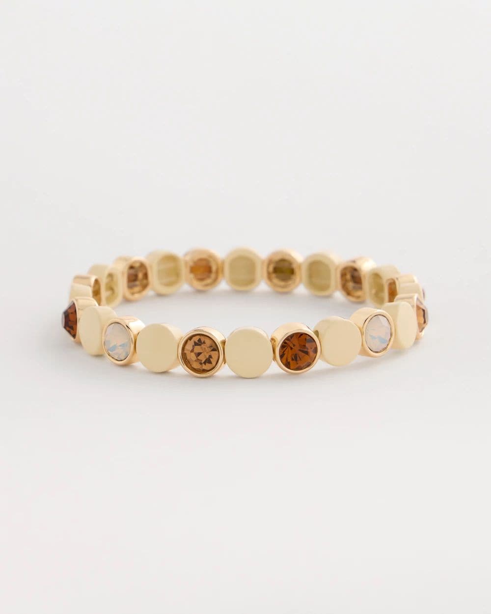 White Enamel Stretch Bracelet