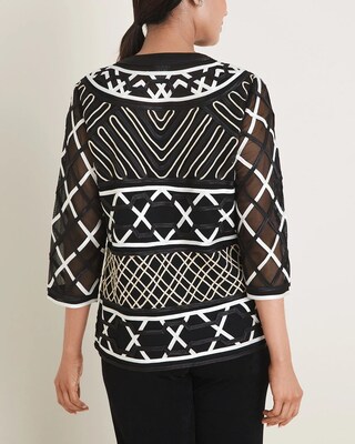 Travelers Collection Embellished Mesh Jacket