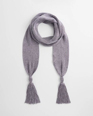 Metallic Knit Skinny Scarf click to view larger image.