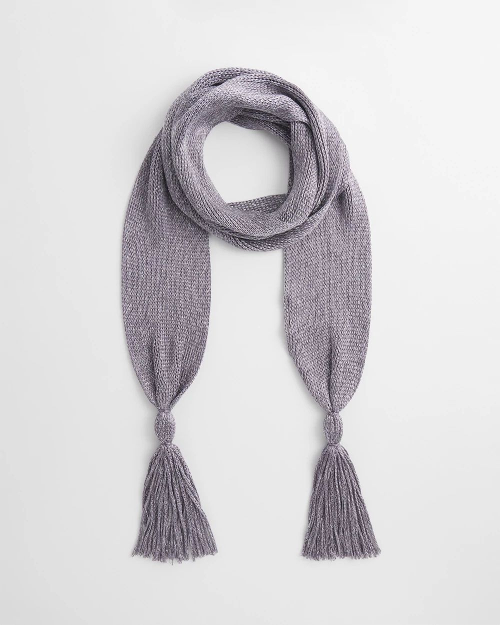 Metallic Knit Skinny Scarf