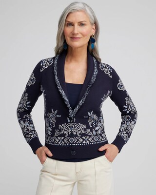 Shawl Neck Cropped Cardigan