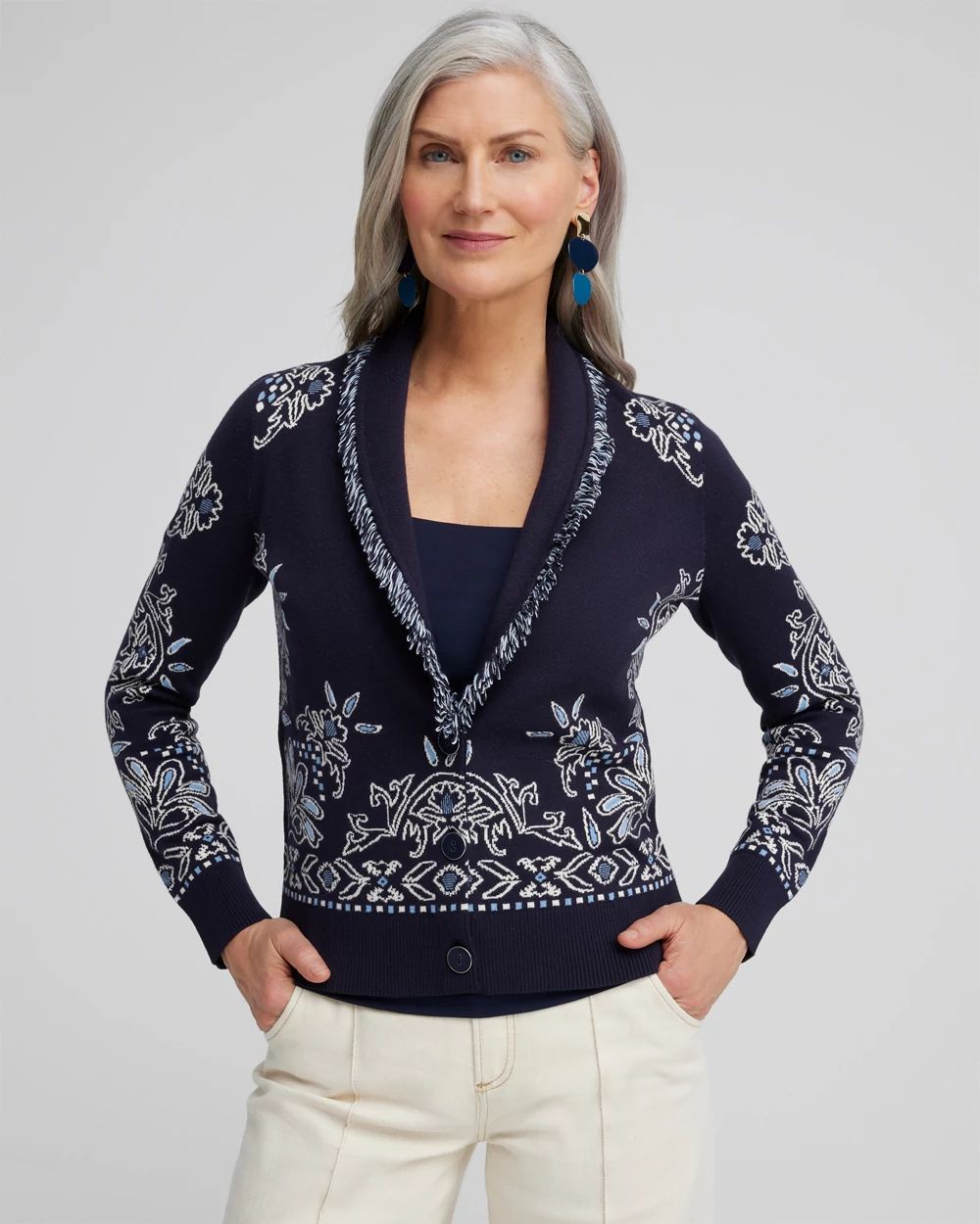 Shawl Neck Cropped Cardigan