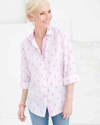 Hummingbird Striped Linen Shirt