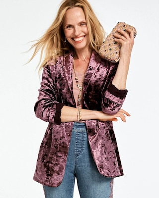 Crushed Velvet Blazer