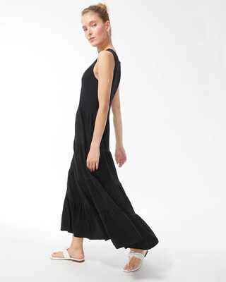 Sleeveless Cotton Slub Maxi Dress