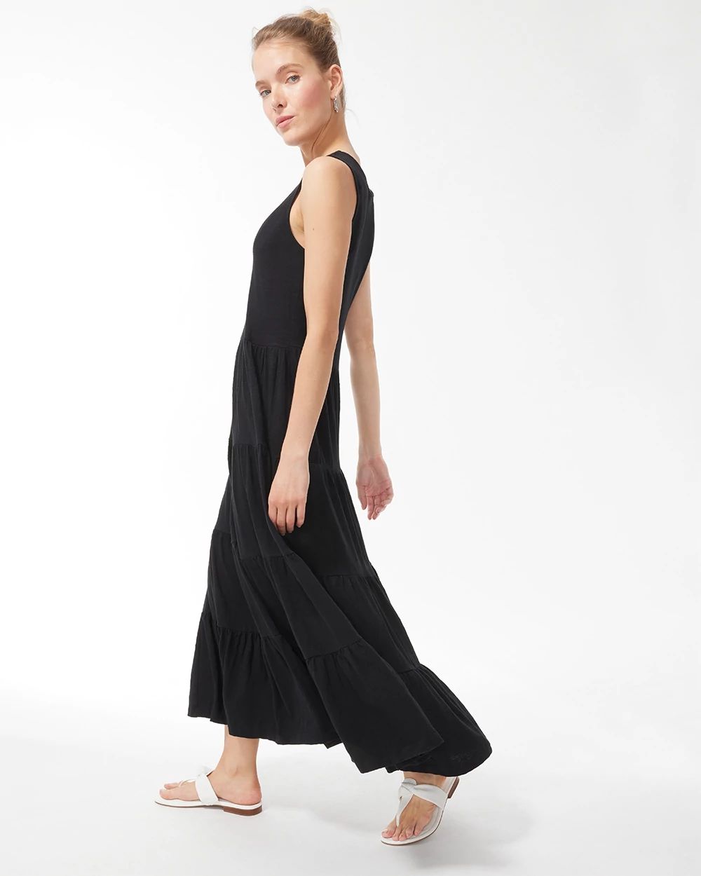 Sleeveless Cotton Slub Maxi Dress