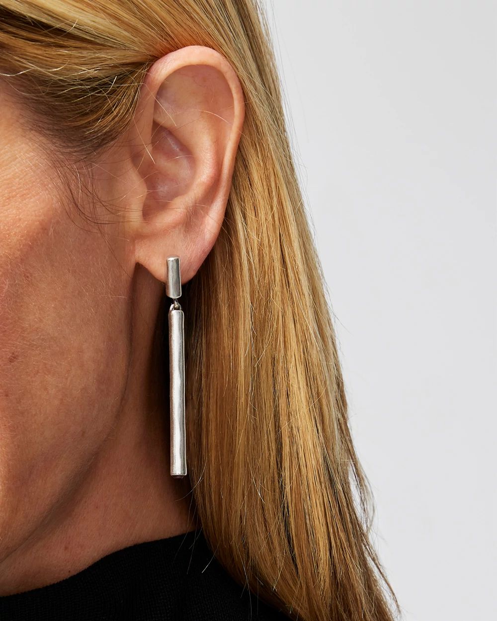 Silver Tone Linear Earrings