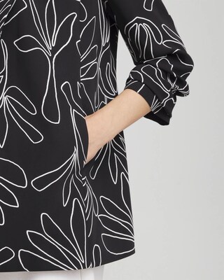 Palms Ruched Sleeve Soft Jacket