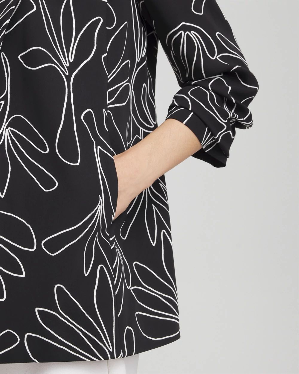 Palms Ruched Sleeve Soft Jacket