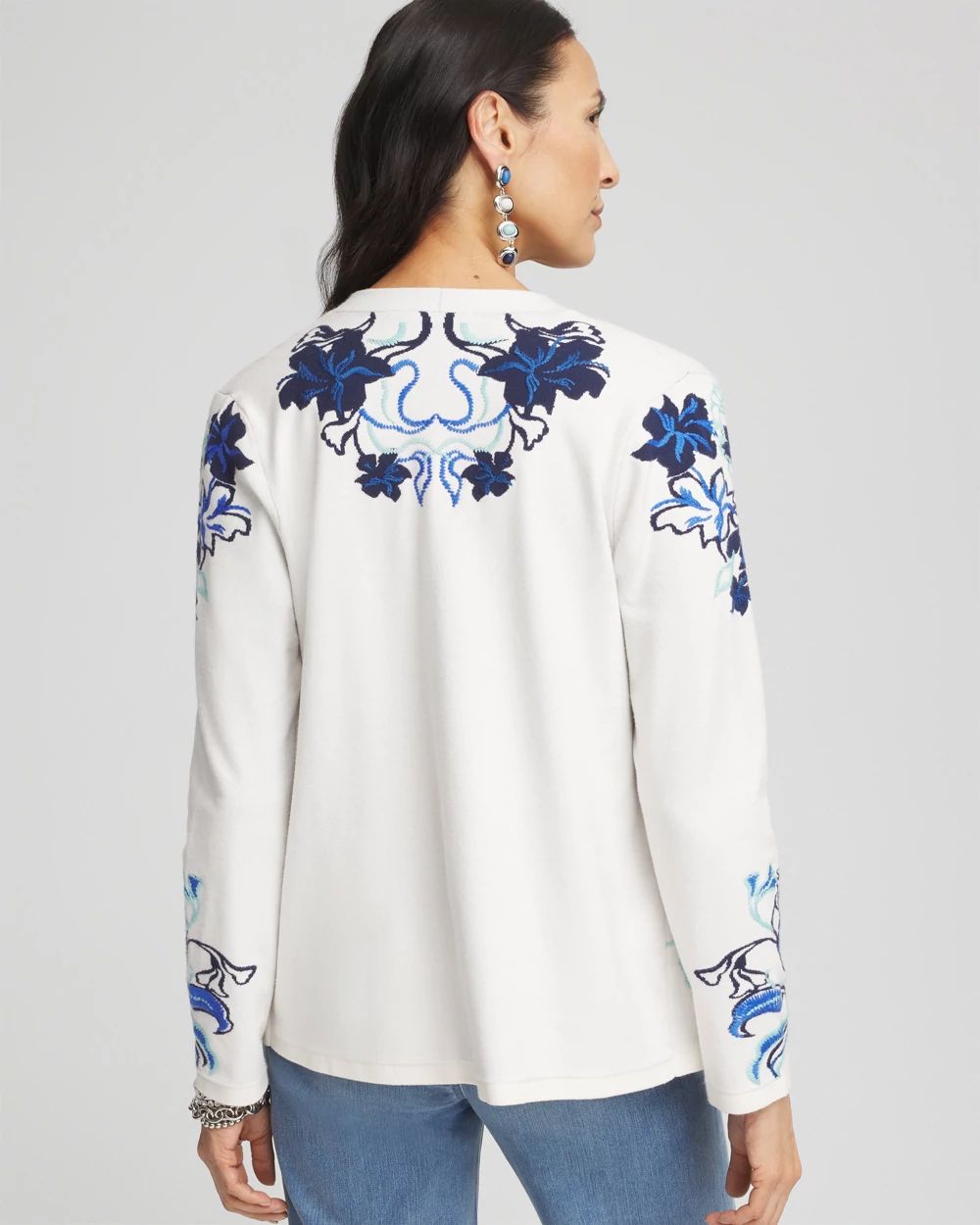 Jacquard Embroidered Cardigan