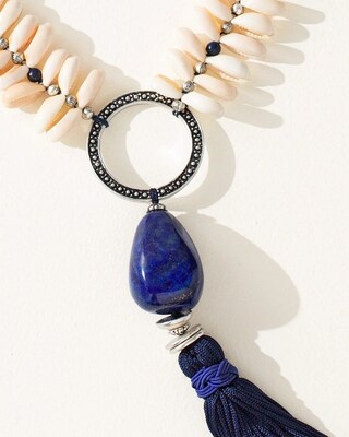 Faux Shell Tassel Necklace