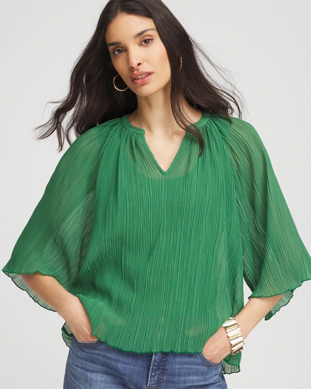 Textured Pleated Chiffon Blouse - image 2