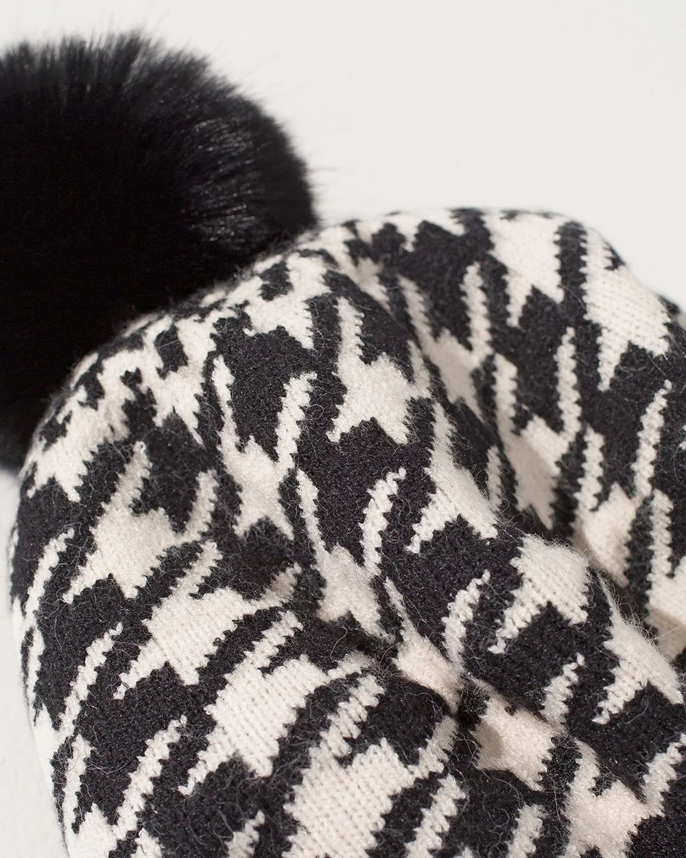 Faux Fur Pom Print Beret
