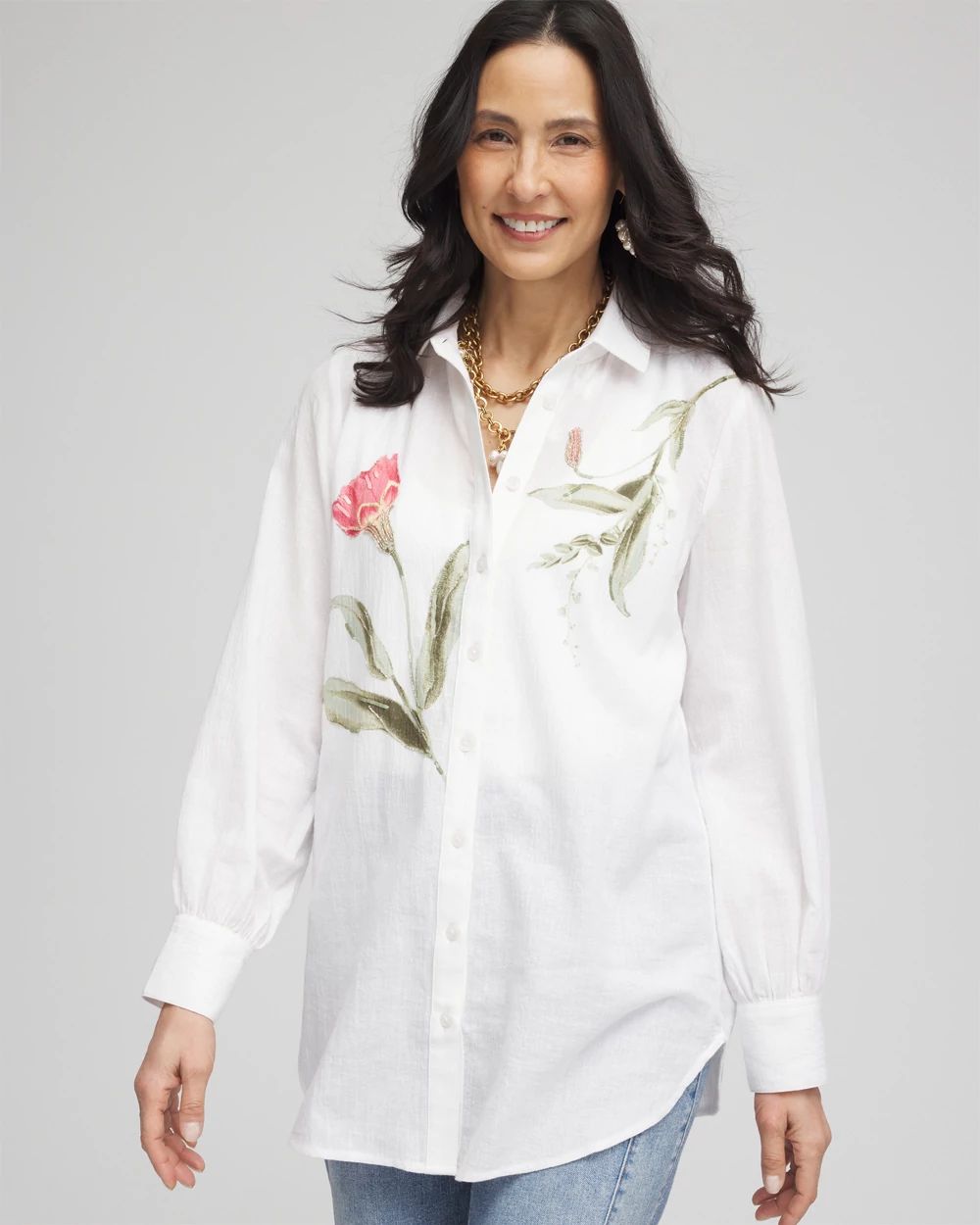 Cotton Voile Collared Tunic