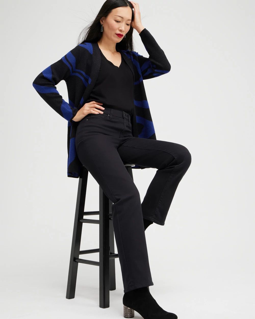 Blue Print Lurex Cardigan Sweater
