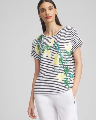 Zenergy® Scoop Neck Floral Tee
