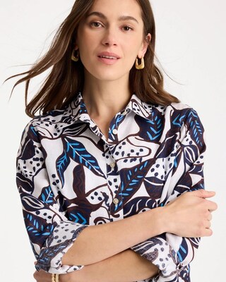 Printed No Iron Linen Shirt click to view larger image.