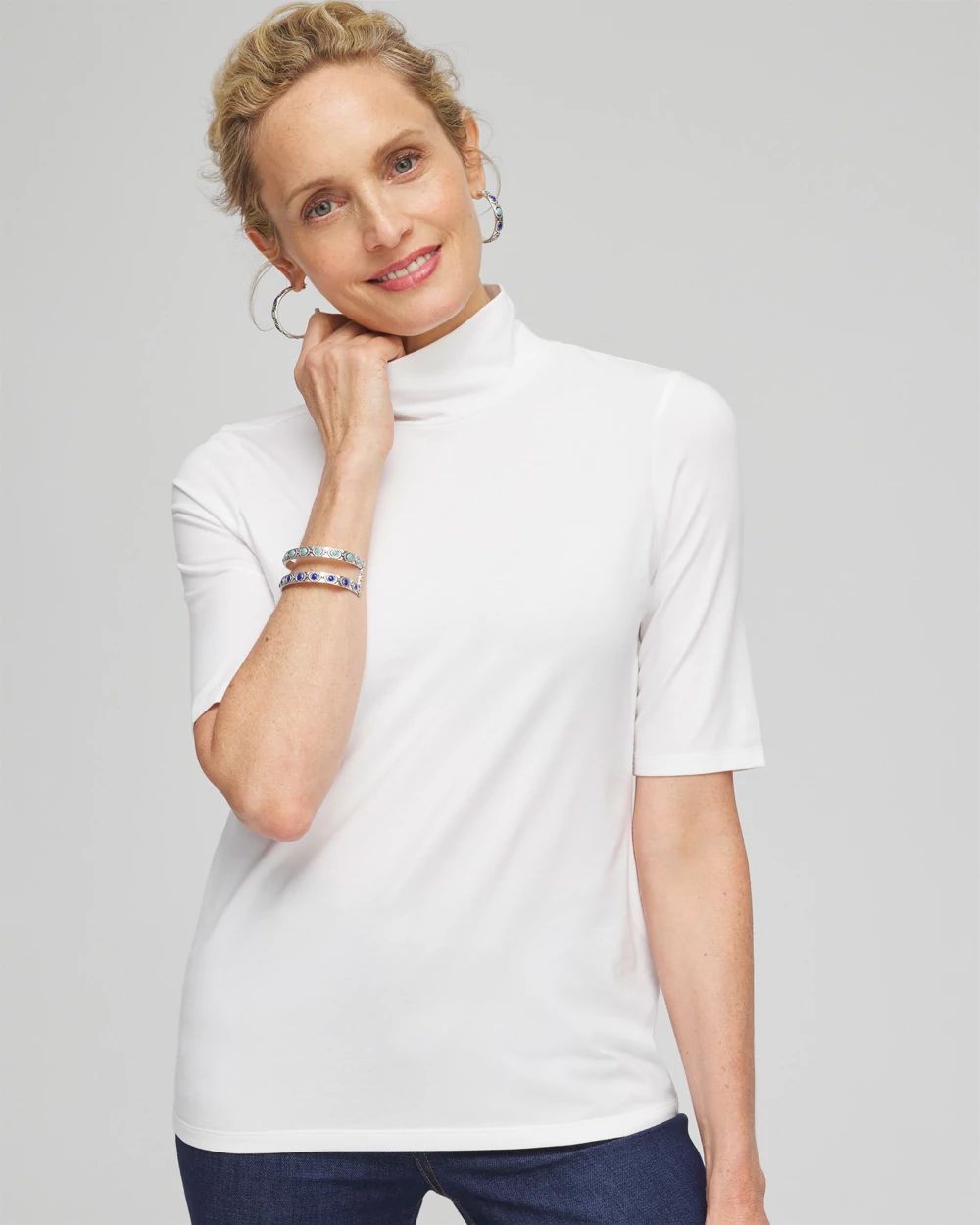 Touch of Cool™ Mock Neck Short Sleeve Tee